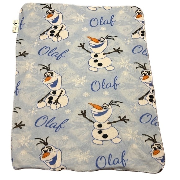 Disney Frozen Olaf Blanket Blue Kids Fleece Throw Snowman Blue - Picture 1 of 6
